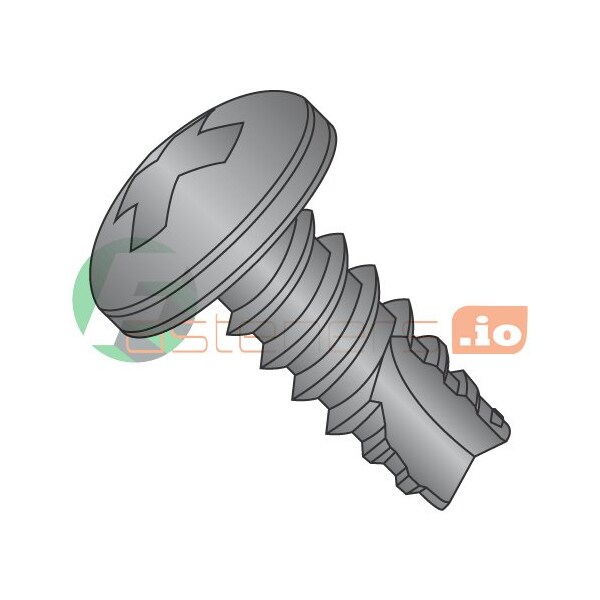 Newport Fasteners Thread Cutting Screw, #4 x 5/16 in, Black Oxide Steel Pan Head Phillips Drive, 10000 PK 955292 - main